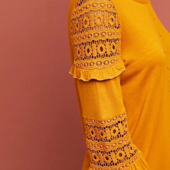 ANTHROPOLOGIE Judy Henley Top Gold Size XS - Picture 3 of 7